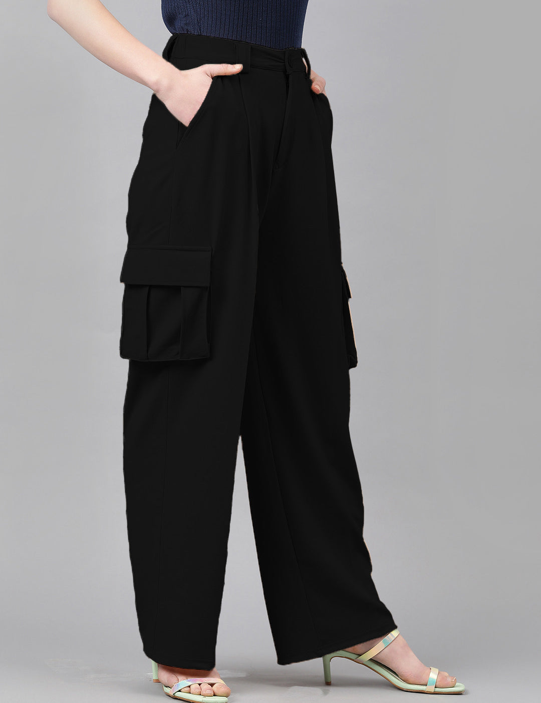KOTTY Regular Fit Women Black Trousers 