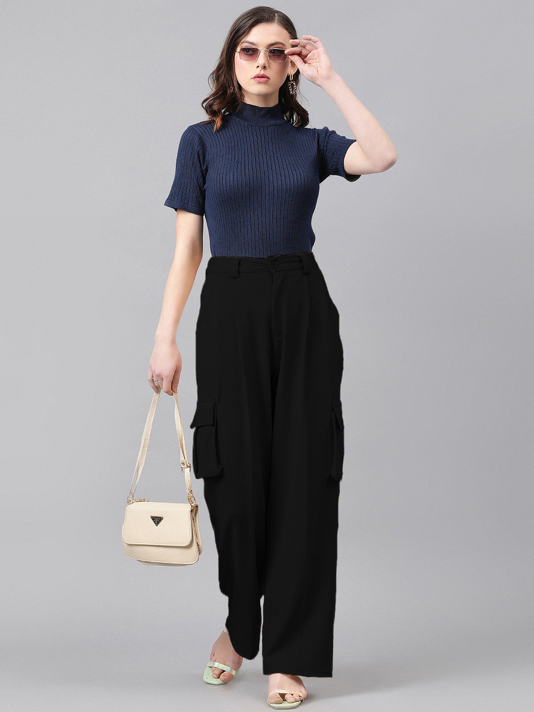 KOTTY Regular Fit Women Black Trousers 