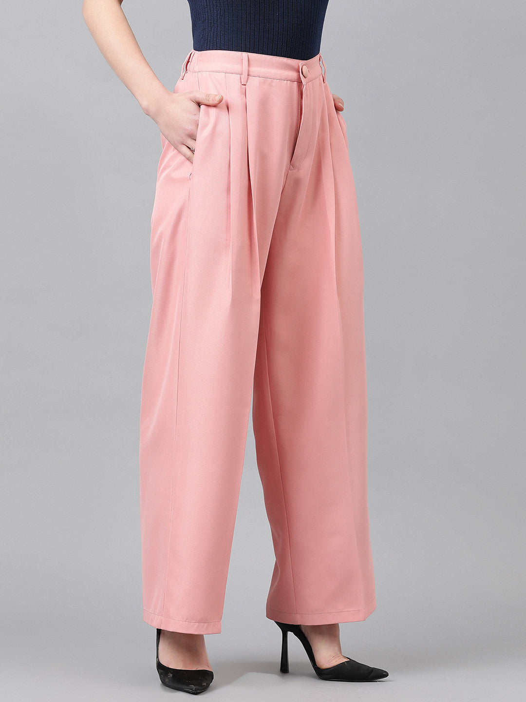 KOTTY Regular Fit Women Pink Trousers 