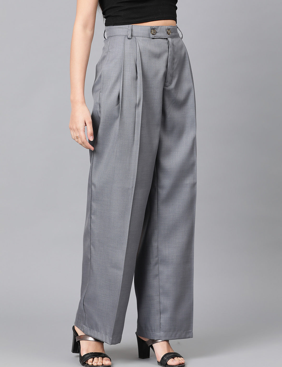 KOTTY Regular Fit Women Grey Trousers 