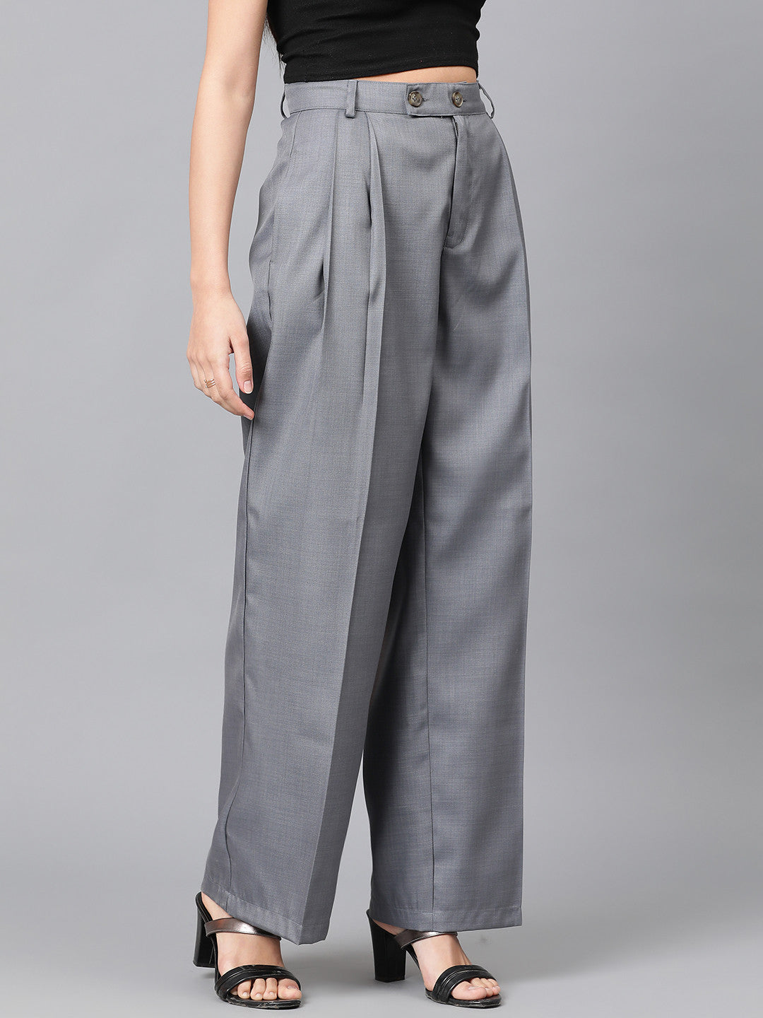 KOTTY Regular Fit Women Grey Trousers 