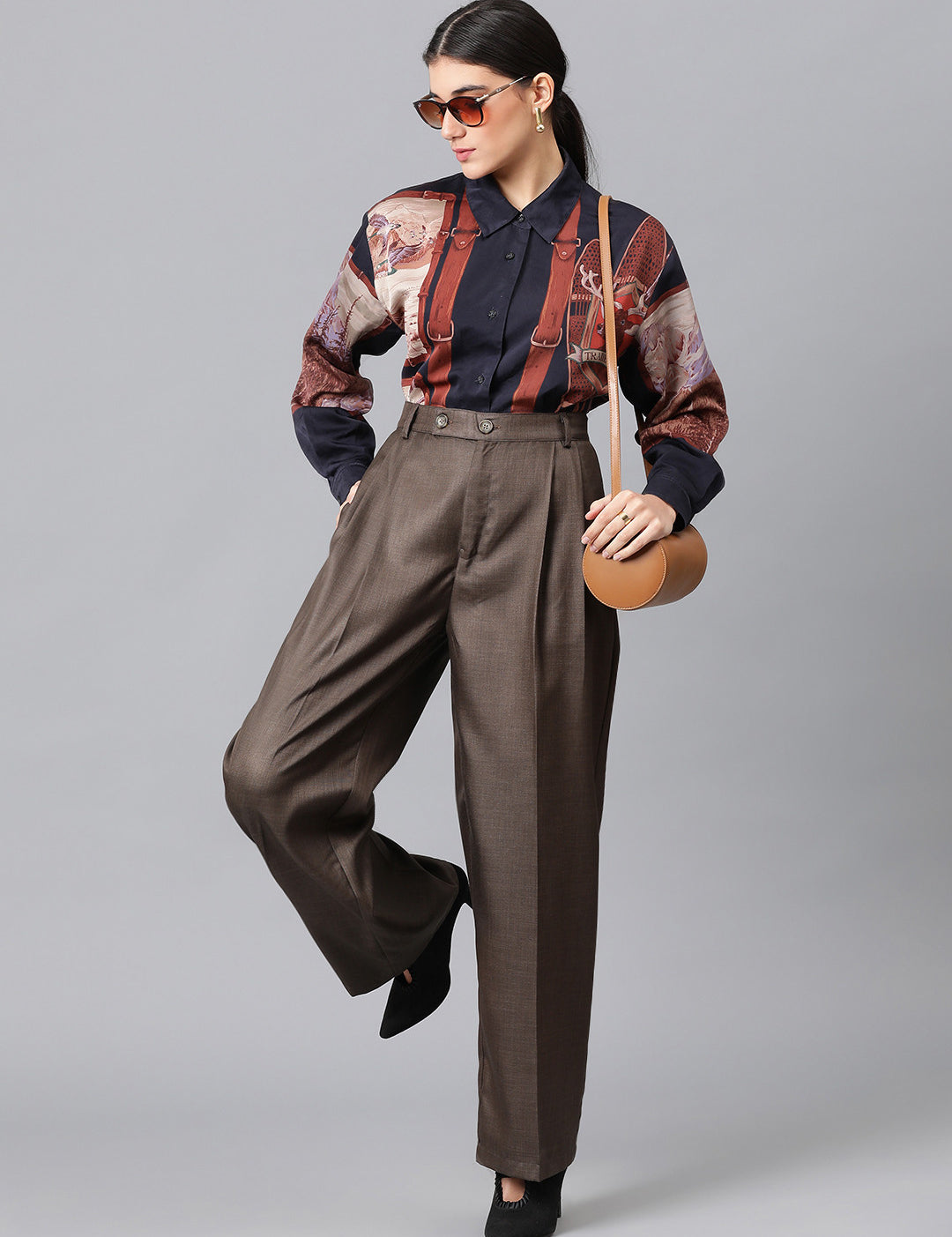 KOTTY Regular Fit Women Brown Trousers 