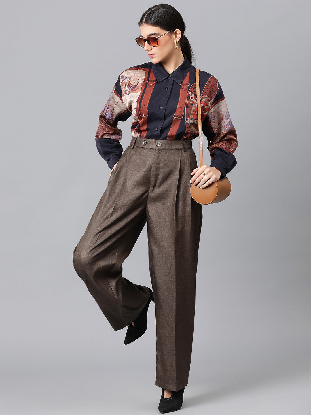KOTTY Regular Fit Women Brown Trousers 