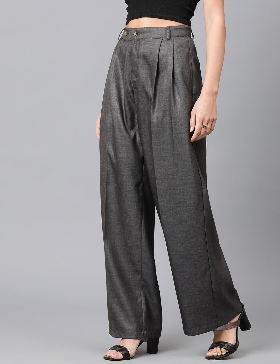 KOTTY Regular Fit Women Grey Trousers 