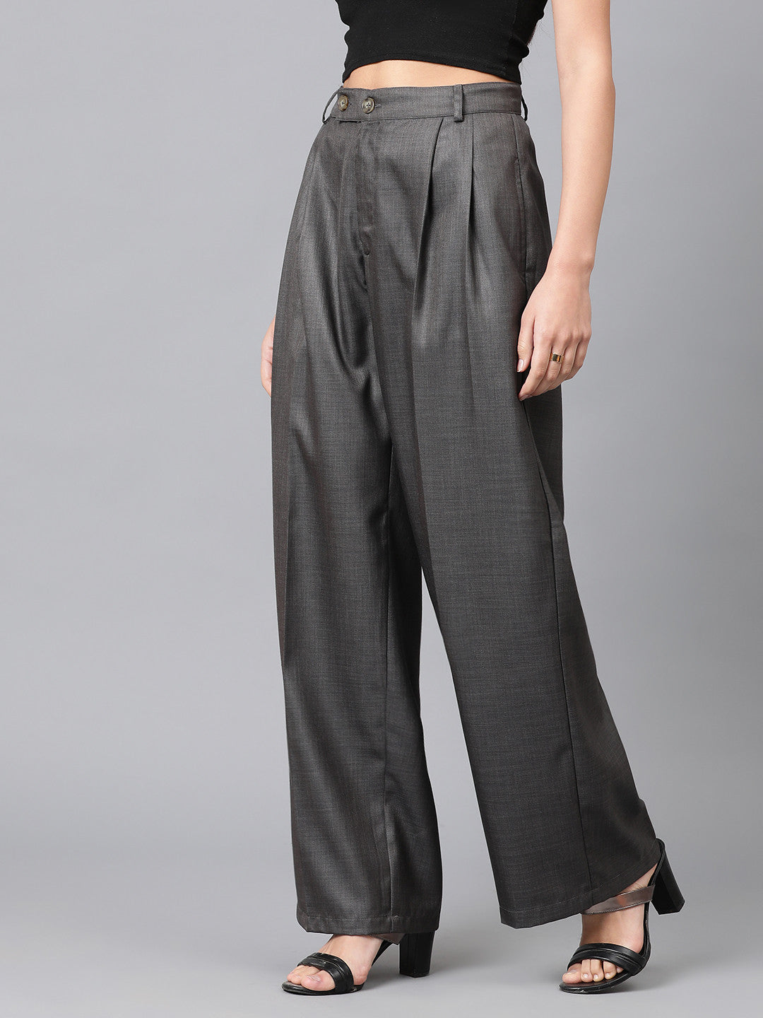 KOTTY Regular Fit Women Grey Trousers 