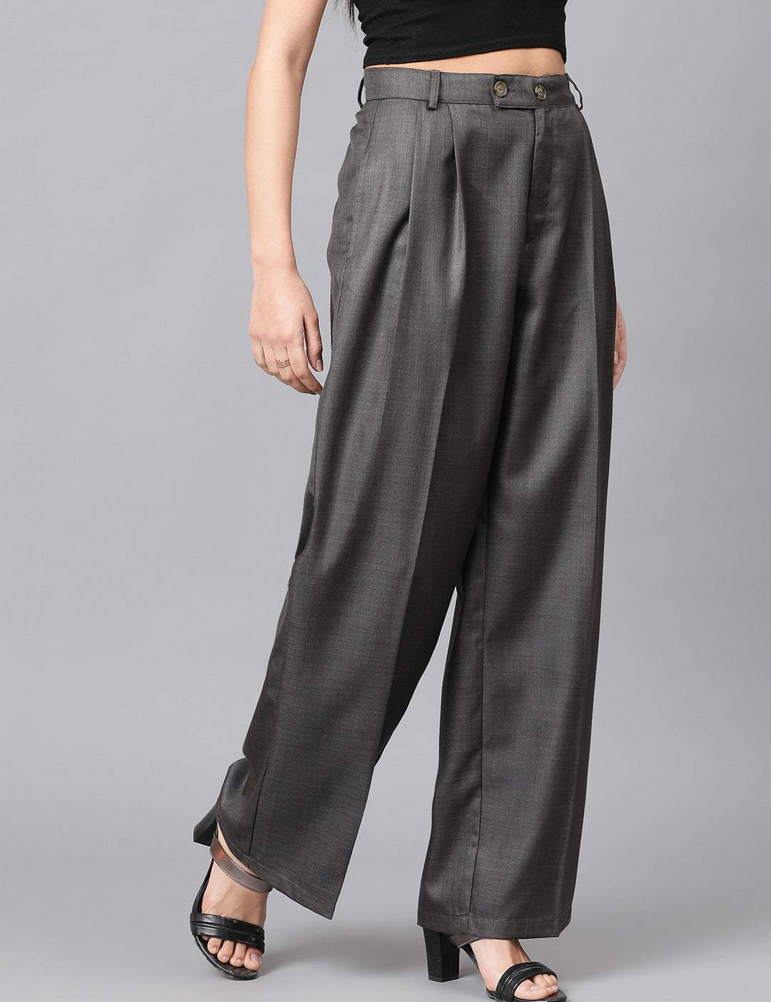 KOTTY Regular Fit Women Grey Trousers 