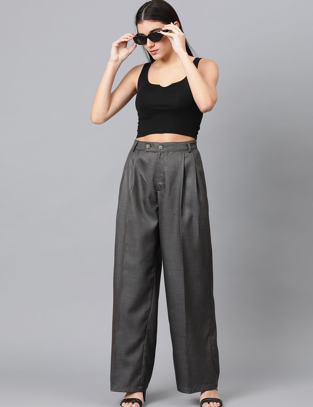 KOTTY Regular Fit Women Grey Trousers 