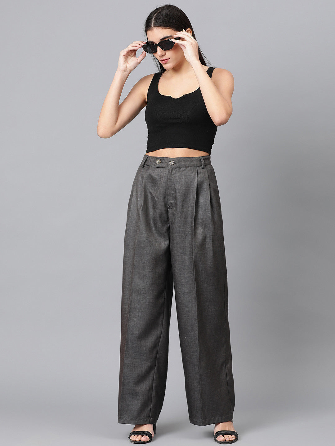 KOTTY Regular Fit Women Grey Trousers 