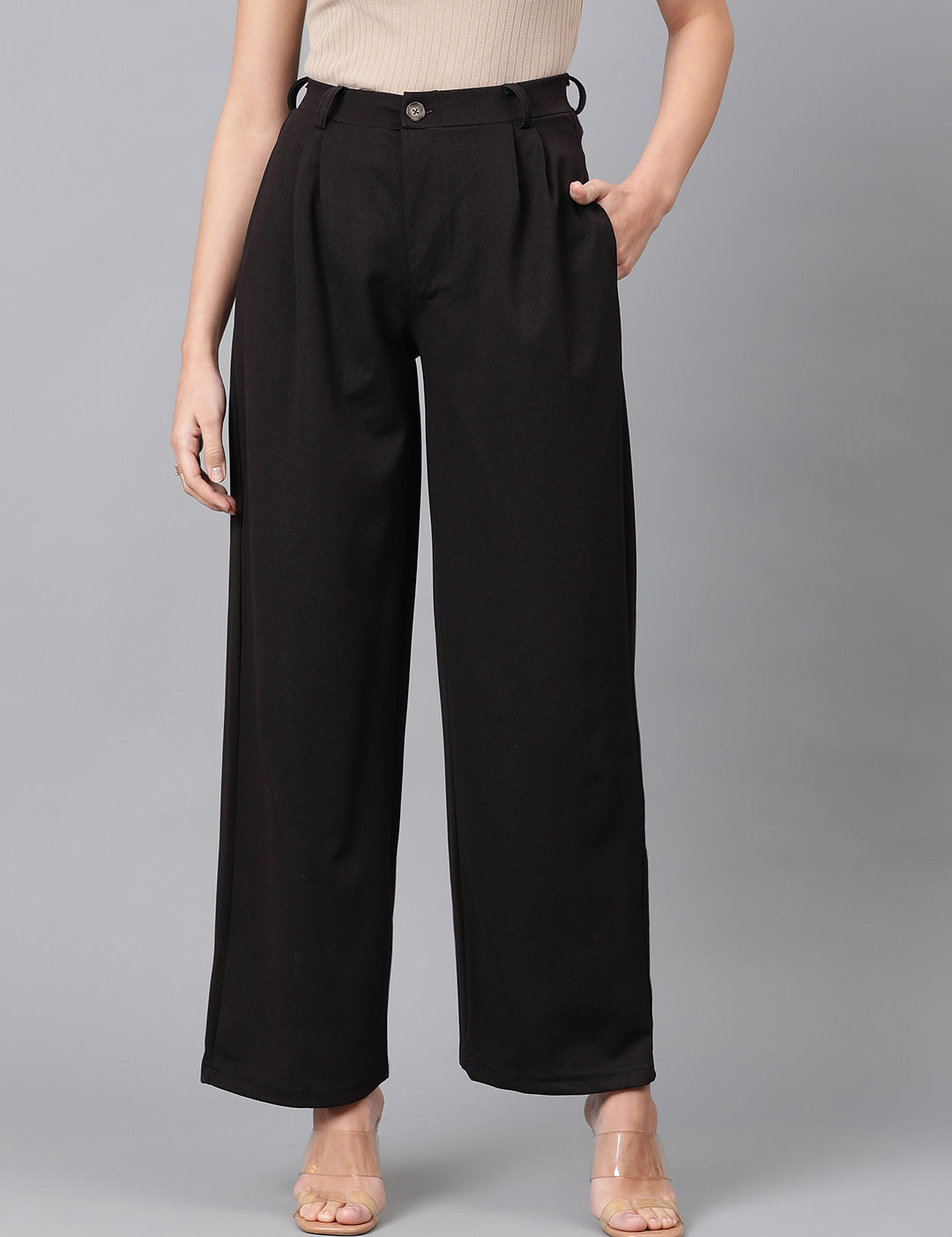 KOTTY Regular Fit Women Black Trousers 