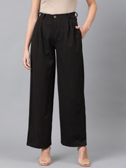 KOTTY Regular Fit Women Black Trousers 