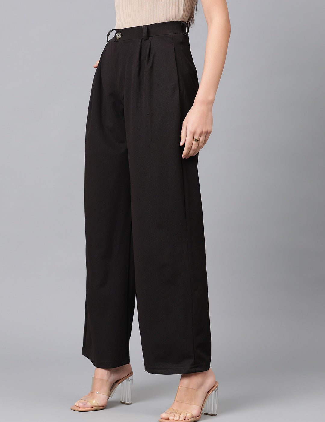 KOTTY Regular Fit Women Black Trousers 