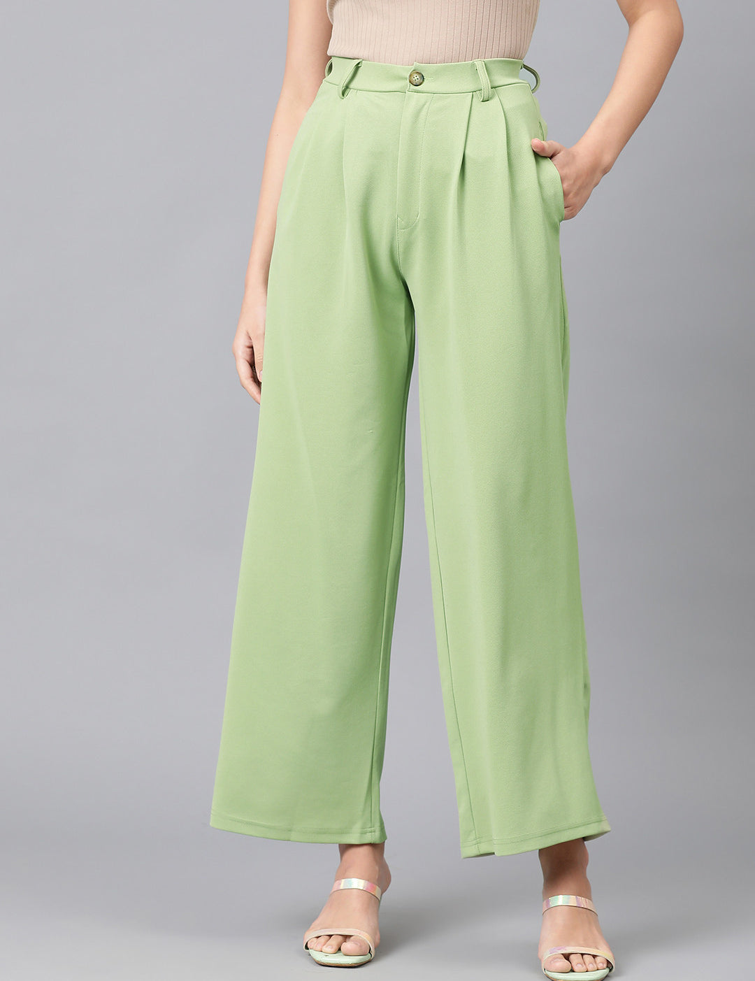 KOTTY Regular Fit Women Green Trousers 