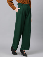 KOTTY Regular Fit Women Dark Green Trousers 
