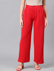 KOTTY Regular Fit Women Red Trousers 