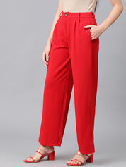 KOTTY Regular Fit Women Red Trousers 