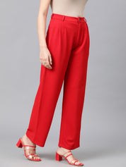 KOTTY Regular Fit Women Red Trousers 