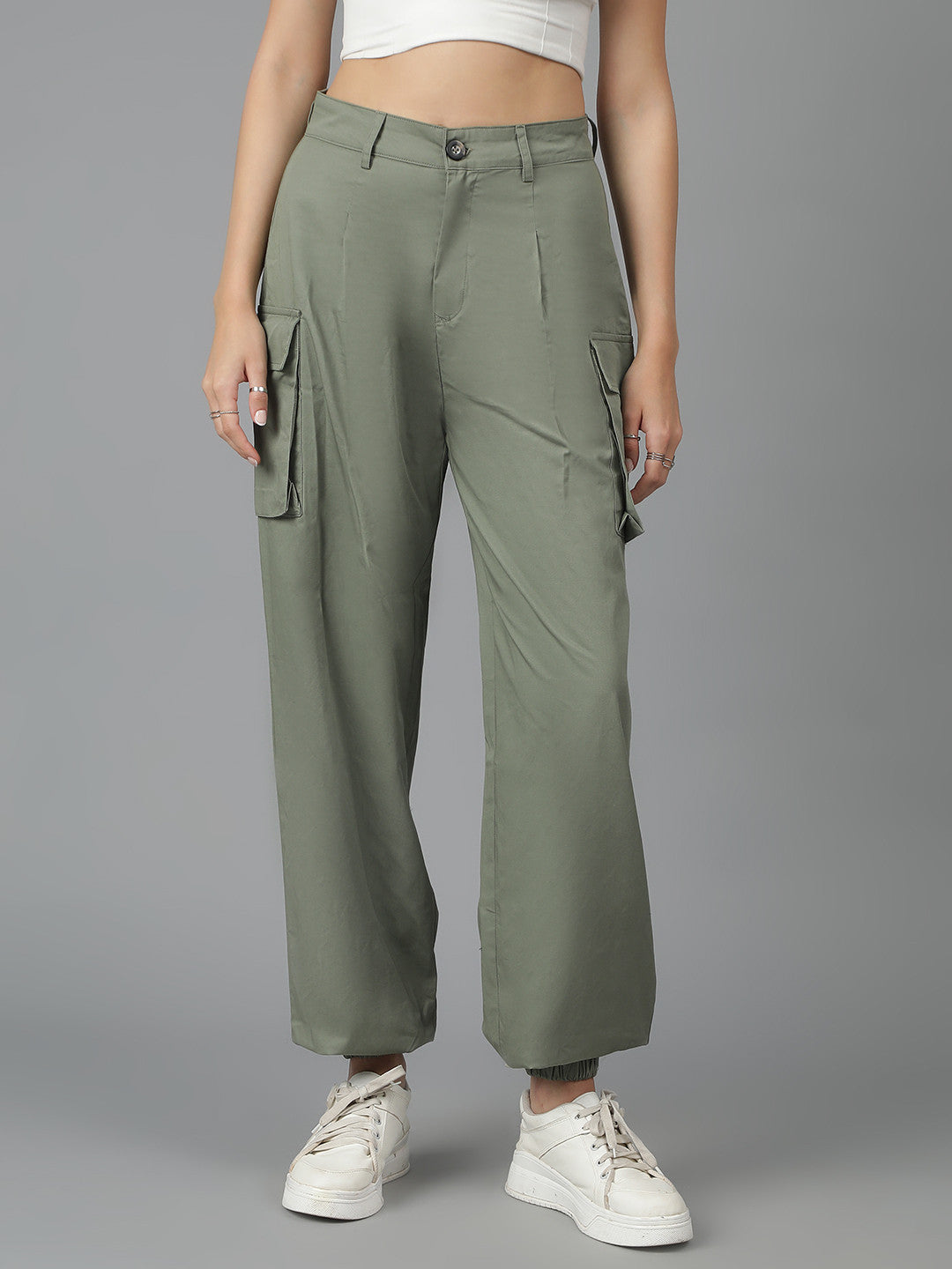 KOTTY Straight Fit Women Light Green Trousers 