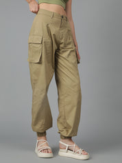 KOTTY Womens Solid Attractive High Rise Pant