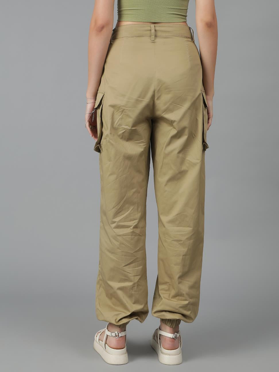 KOTTY Womens Solid Attractive High Rise Pant