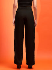 KOTTY Straight Fit Women Black Trousers 