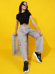 KOTTY Womens Solid Attractive High Rise Pant