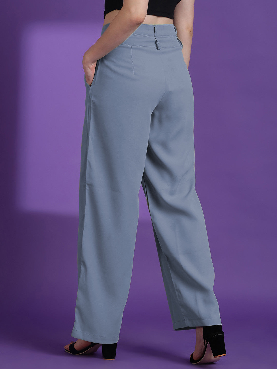 KOTTY Womens Solid Attractive High Rise Pant