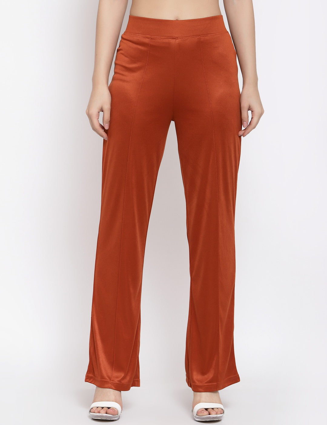 KOTTY Flared Women Orange Trousers 