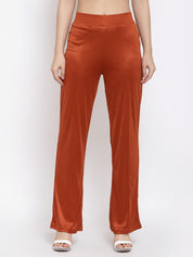 KOTTY Flared Women Orange Trousers 