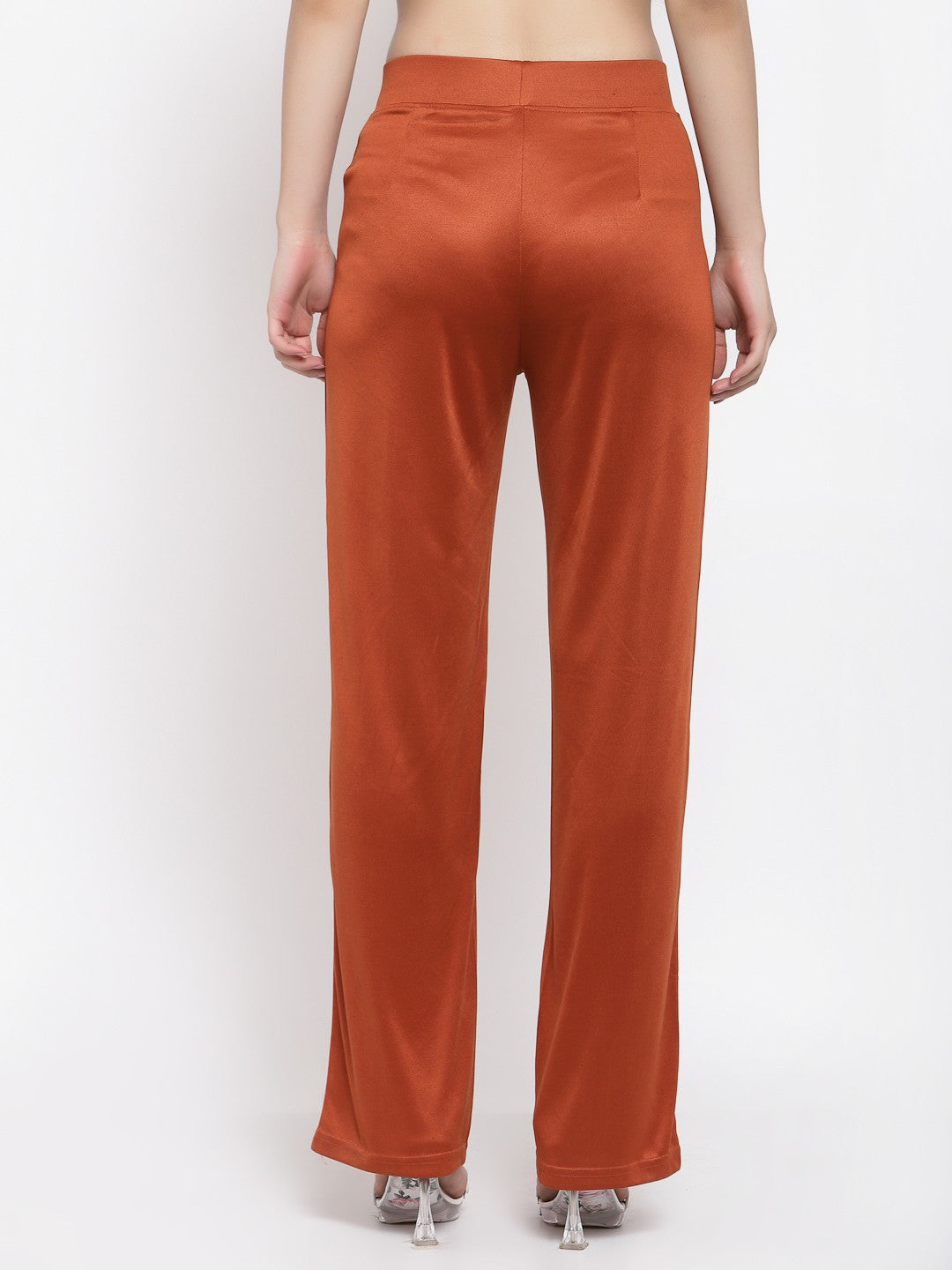 KOTTY Flared Women Orange Trousers 