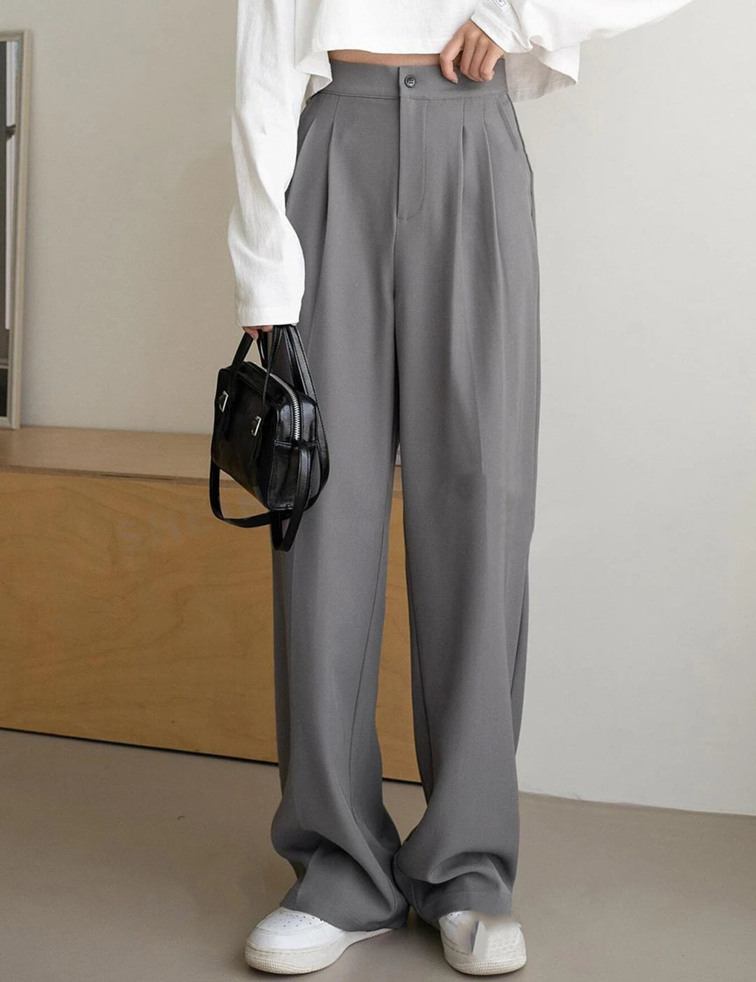 KOTTY Straight Fit Women Grey Trousers 