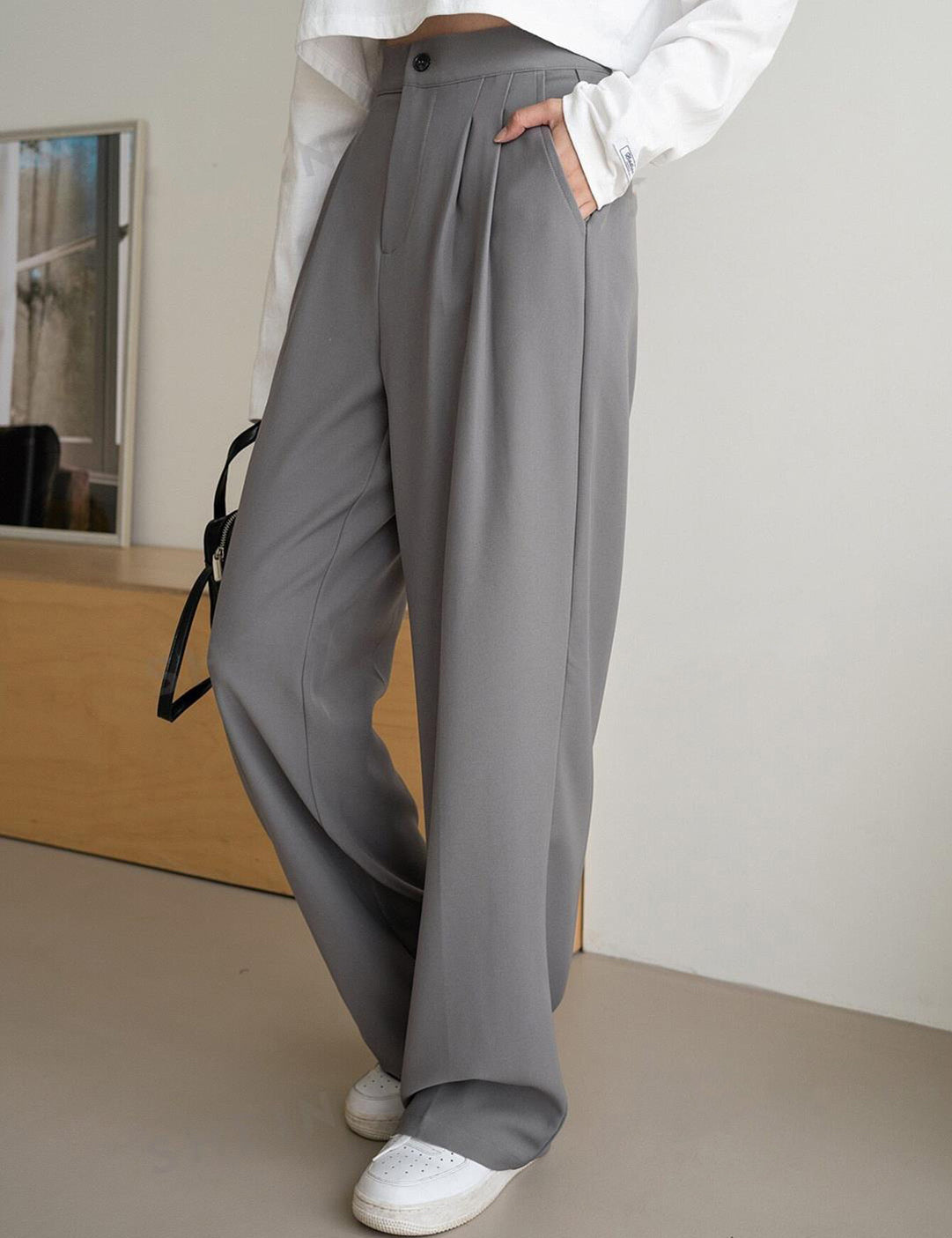KOTTY Straight Fit Women Grey Trousers 