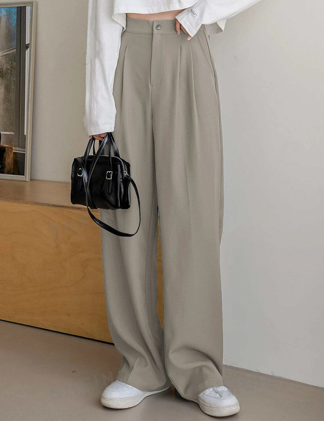 KOTTY Straight Fit Women Grey Trousers 