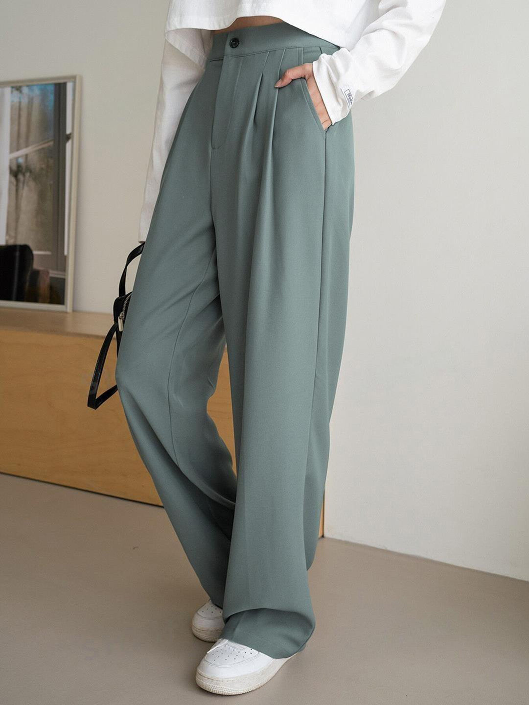 KOTTY Womens Solid Attractive High Rise Pant