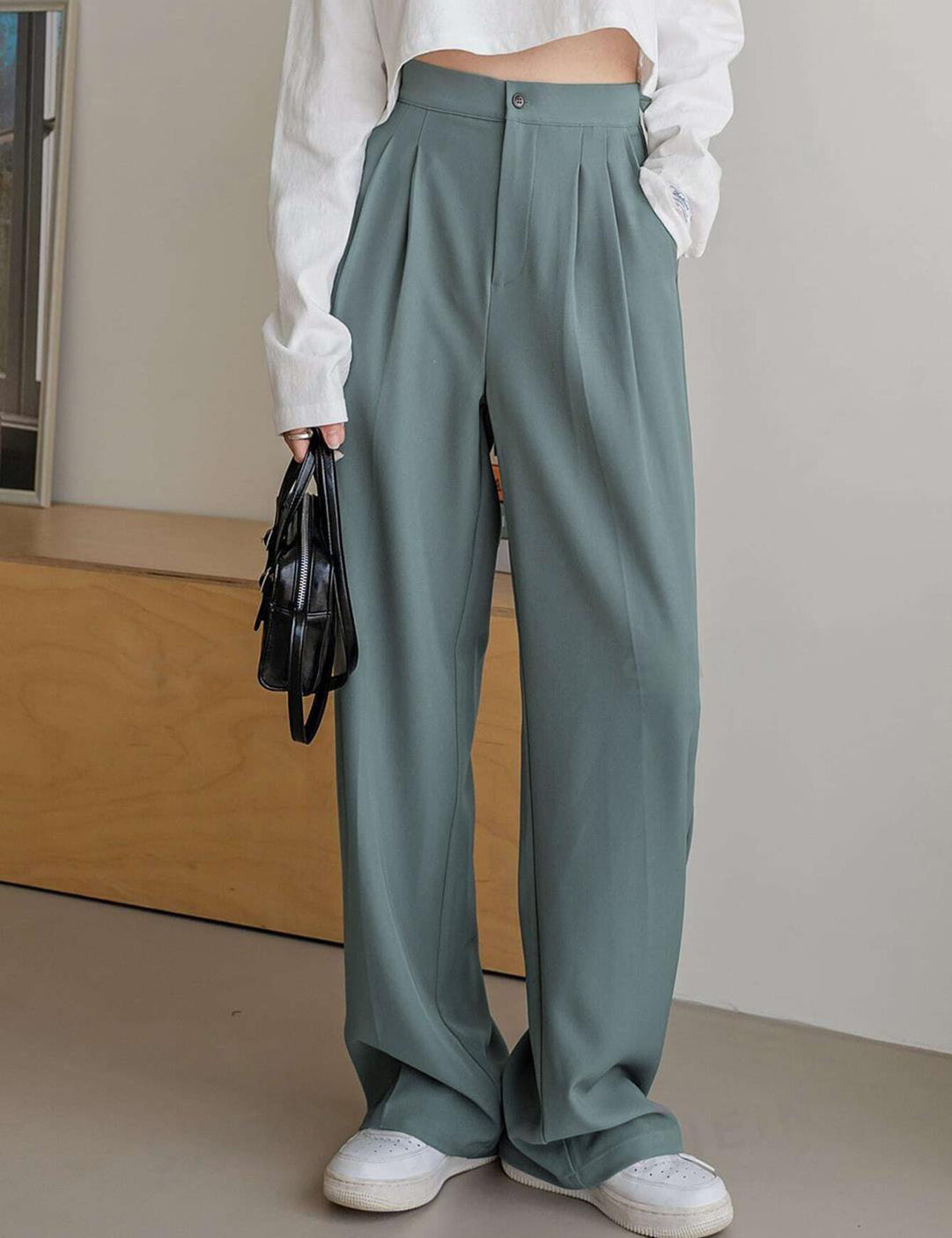 KOTTY Womens Solid Attractive High Rise Pant