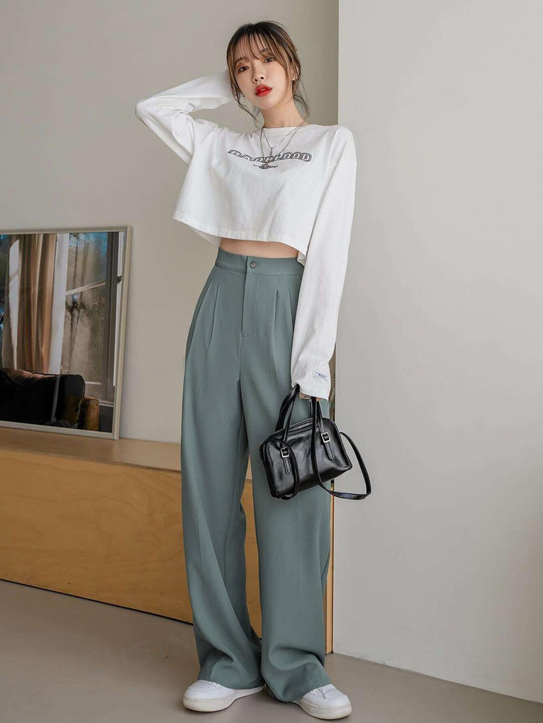 KOTTY Womens Solid Attractive High Rise Pant