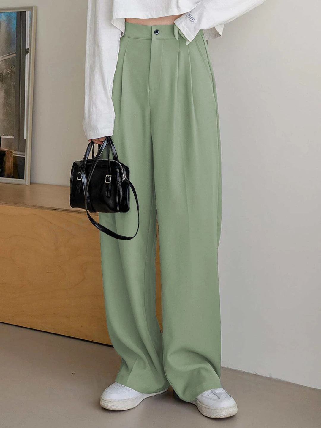 KOTTY Straight Fit Women Green Trousers 