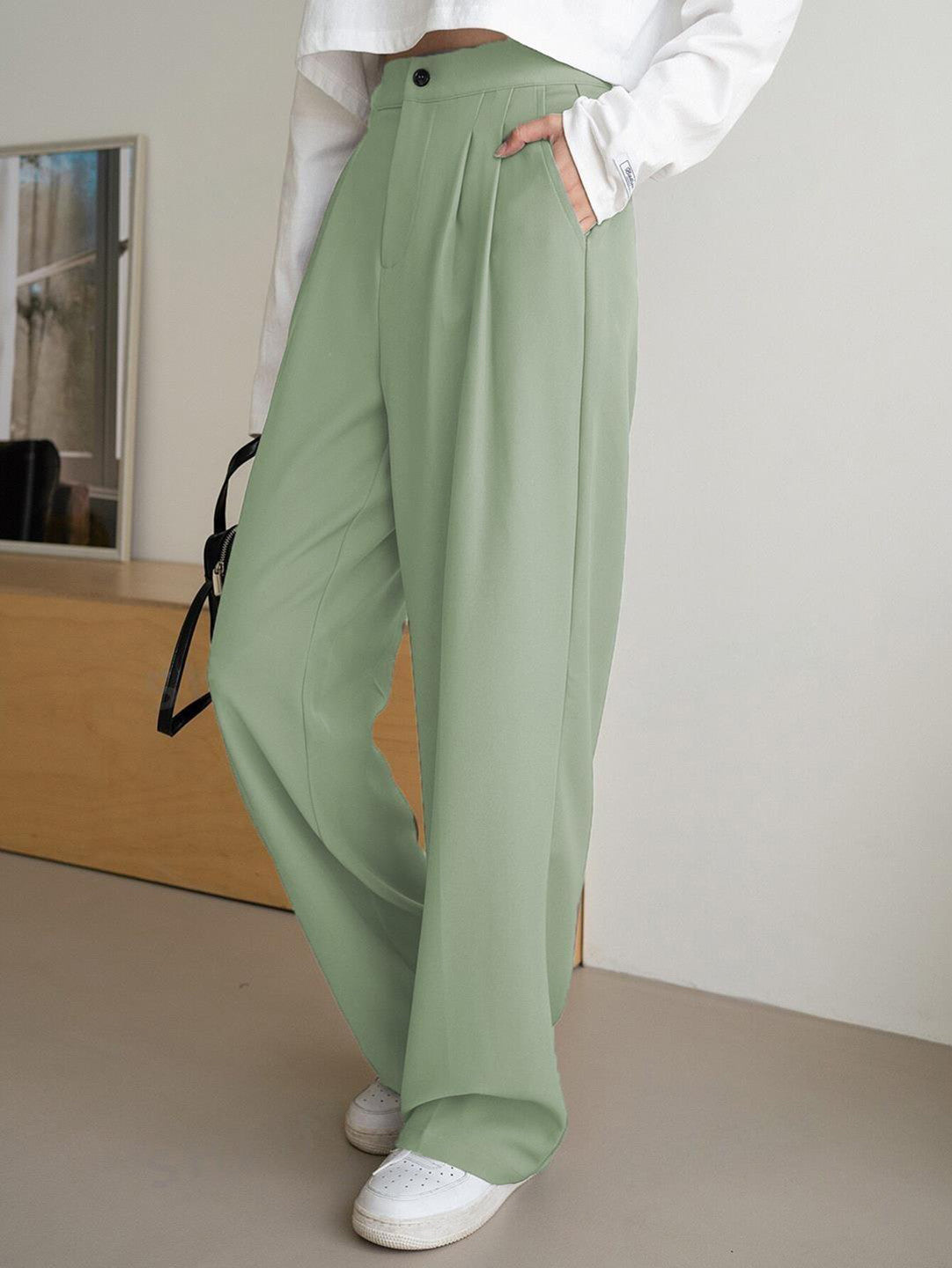 KOTTY Straight Fit Women Green Trousers 