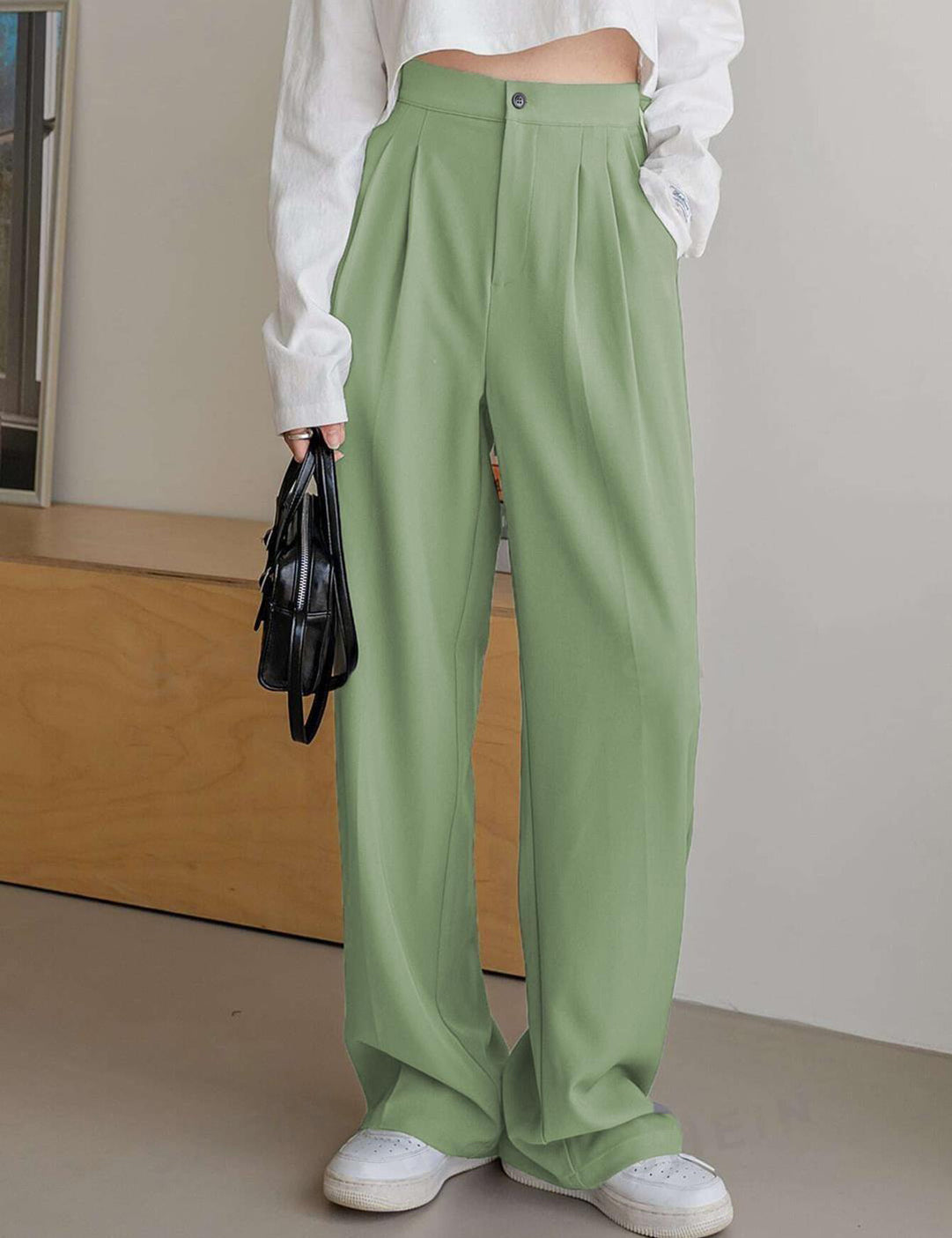 KOTTY Straight Fit Women Green Trousers 