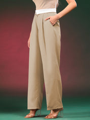 KOTTY Straight Fit Women Beige Trousers 