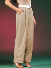 KOTTY Straight Fit Women Beige Trousers 
