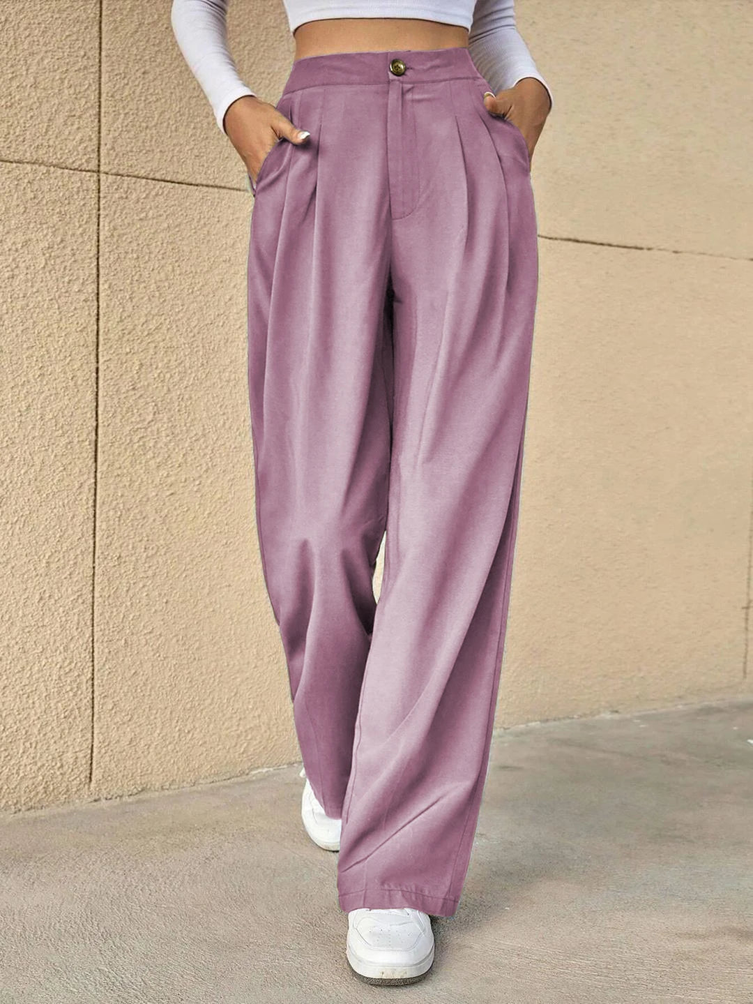KOTTY Straight Fit Women Pink Trousers 