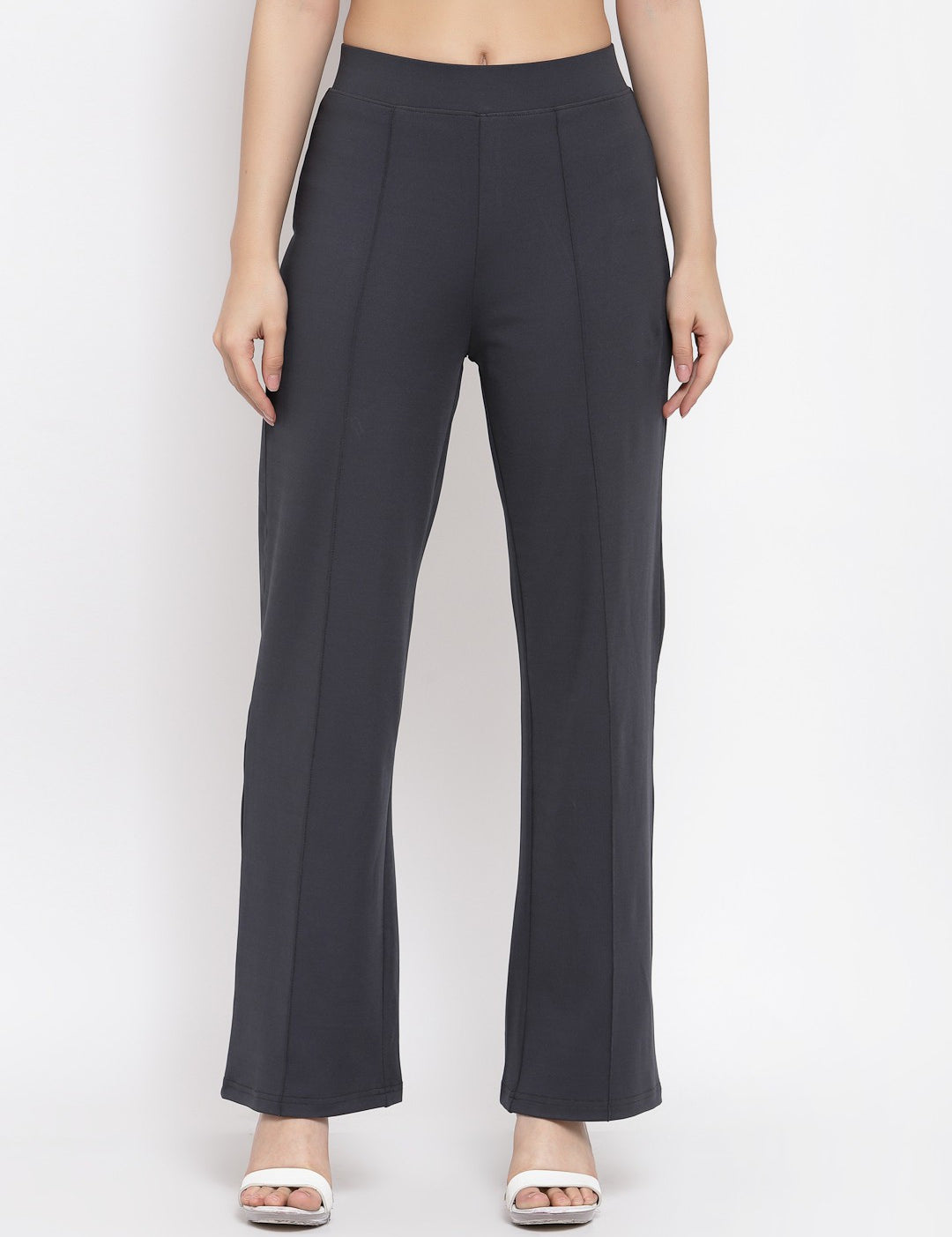 KOTTY Flared Women Black Trousers 