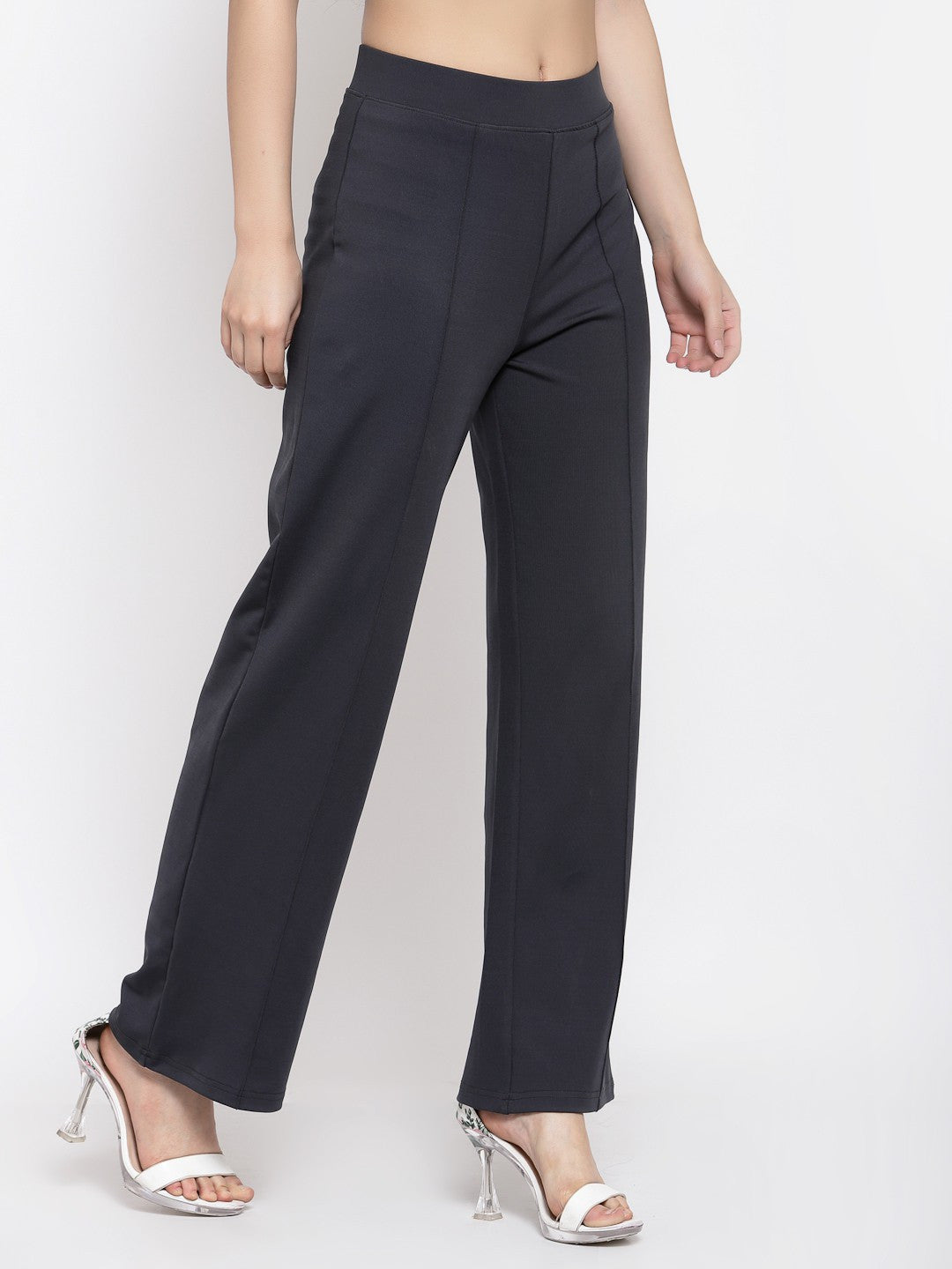 KOTTY Flared Women Black Trousers 