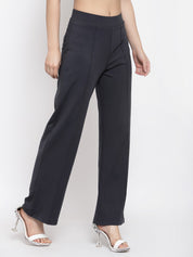 KOTTY Flared Women Black Trousers 