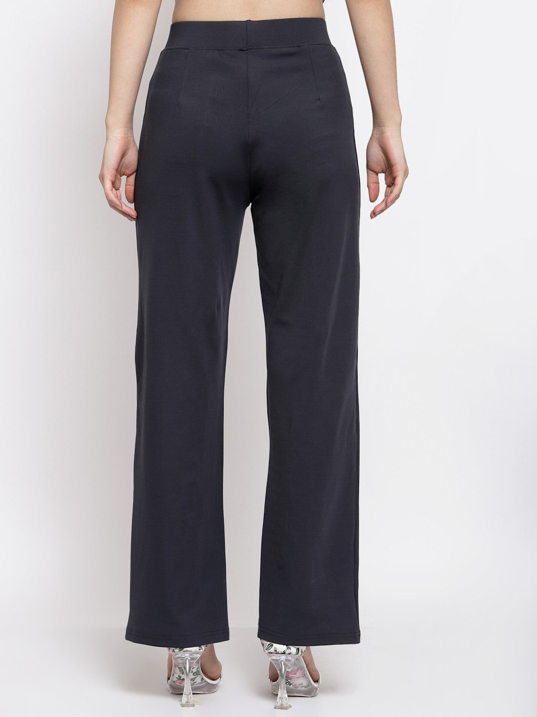 KOTTY Flared Women Black Trousers 