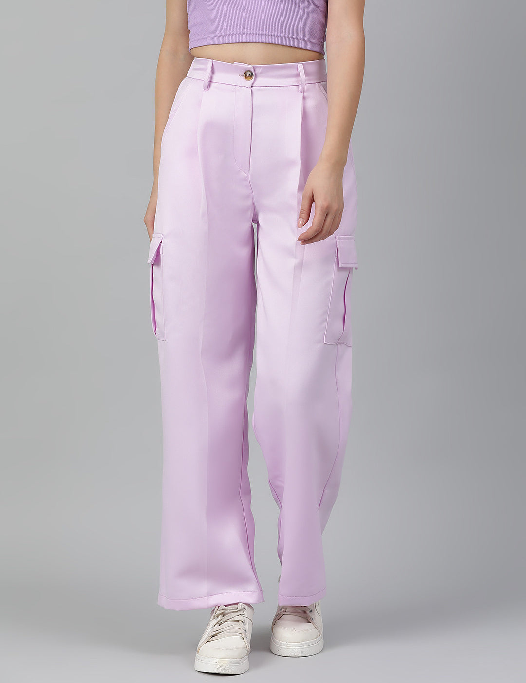 KOTTY Womens Solid Attractive High Rise Pant