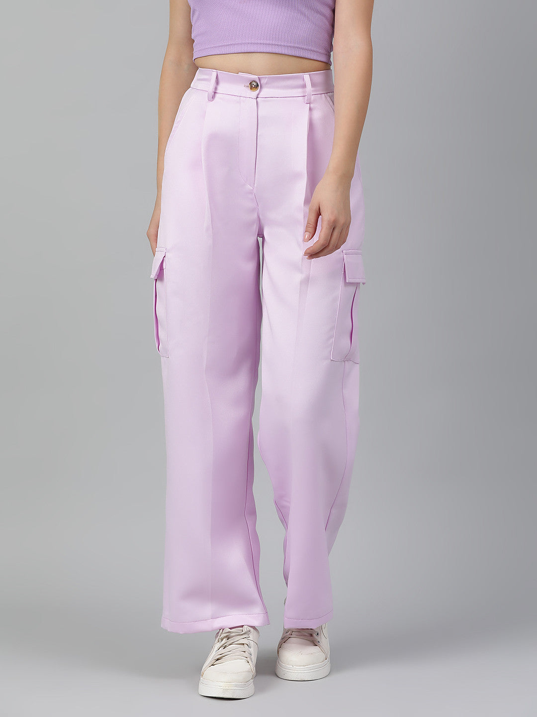 KOTTY Womens Solid Attractive High Rise Pant