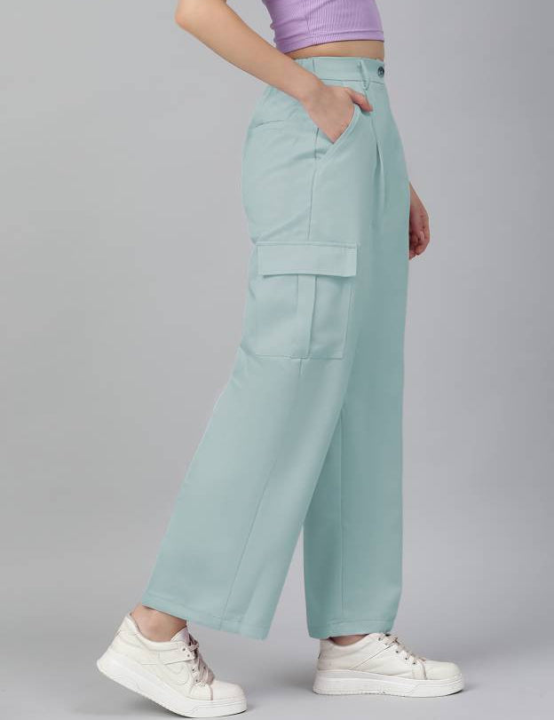 KOTTY Womens Solid Attractive High Rise Pant