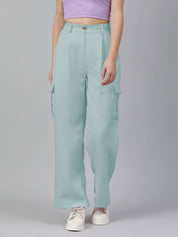 KOTTY Womens Solid Attractive High Rise Pant