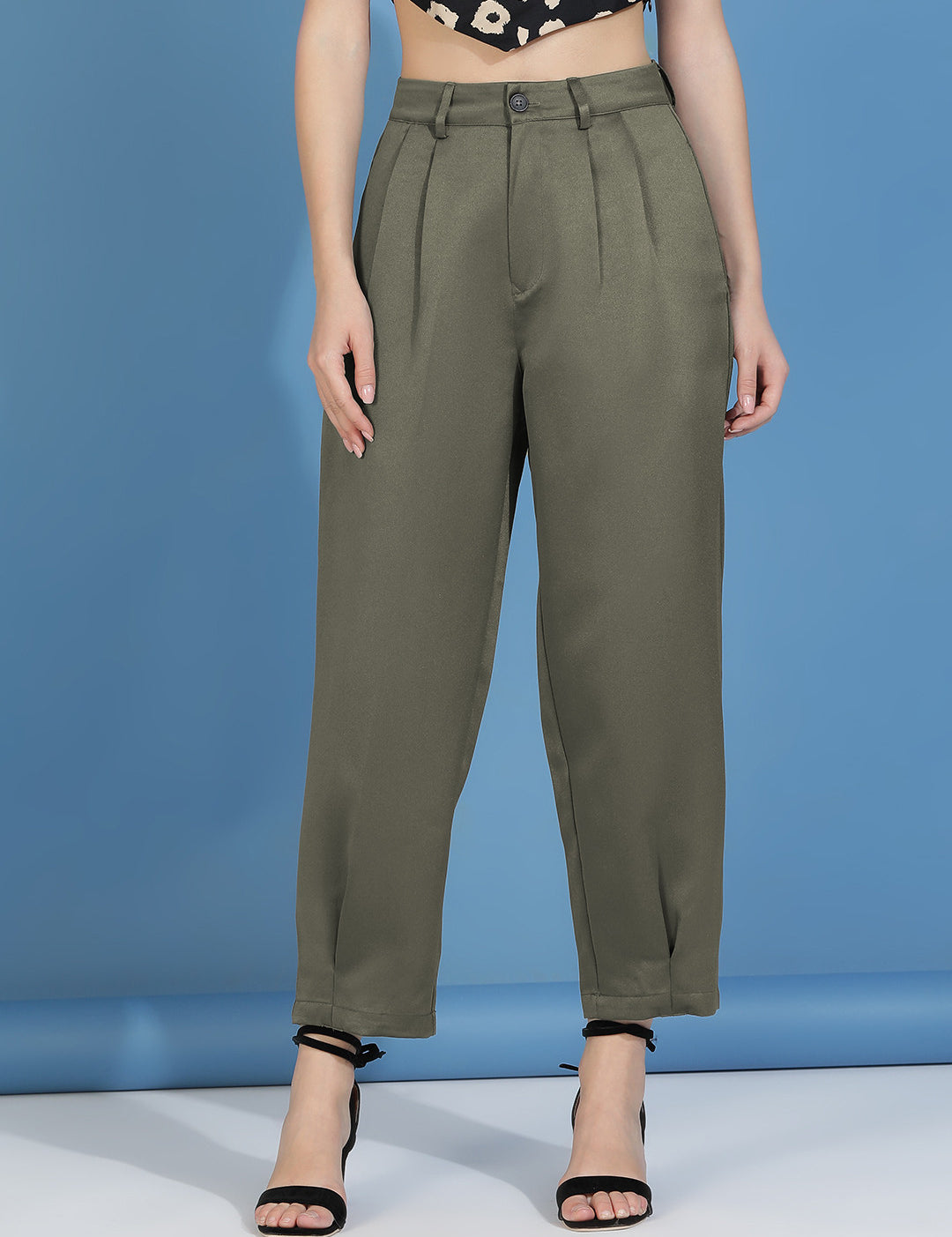 KOTTY Straight Fit Women Green Trousers 